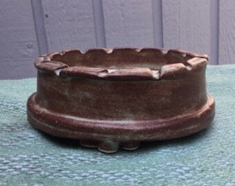 Bonsai Pot (5 1/2") Round Handmade Oolong Glaze Succulent Planter #B8