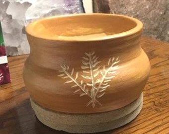 Bonsai Pot 4' Handmade Small  Carved  Succulent Pot