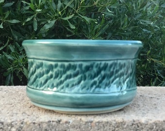 Bonsai Pots 4" Mame Round Succulent Planter  Rain Forest Glaze Handmade  Pottery  #B22