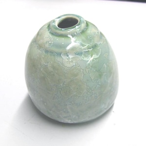 Bud Vase Crystalline  Pottery, Small Flower Pot Ceramic Pottery Handmade