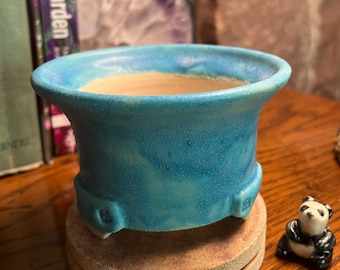 Bonsai Pot  5 " Footed  Mame Handmade  Flowerpot Cactus Planter