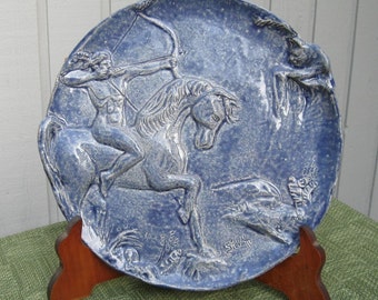 Ceramic Plate  Collector Plate Horse Sculpture  Indian  Art Handmade Pottery