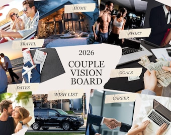 Couple Vision Board Kit Printable | 50 Date Ideas for Couples | Relationship Goals Activity | Printable
