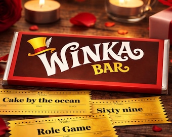 Wonka Golden Ticket, Romantic Coupons, Valentine's Gift for him, Printable PDF