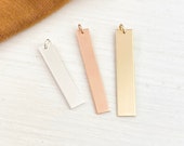 A La Carte Vertical Bar - Add A Vertical Bar - Hand Stamped or Blank Bar. Rose Gold, Gold-Filled, Sterling Silver