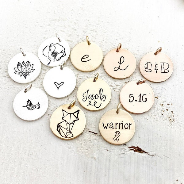 A La Carte Disc - Add A Disc - Hand Stamped or Blank Disc. Rose Gold, Gold-Filled, Sterling Silver