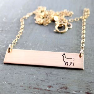 Llama Necklace Llama Gift Bar Necklace. Customize your own Names or Words. No Prob-llama, Drama Llama, Llamaste, Mama Llama image 3