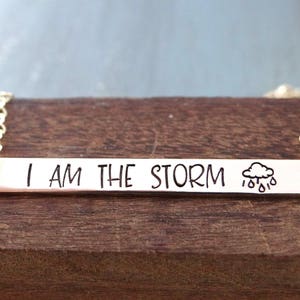 I Am the Storm Inspirational Bar Necklace. Positive - Etsy