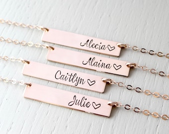 Name Necklace, Dainty Necklace with Children's Names, Custom Necklace, Friendship Necklace, Best Friend Nameplate, New Mom Baby Name Gift