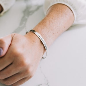 Just Breathe Arrow Gold Cuff Bracelet. Personalized, Inspirational Motivational Encouraging Gift. Rose Gold, Gold, Brass, or Silver image 7