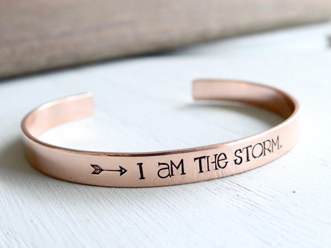 I Am the Storm Hand Stamped Cuff Bracelet Your Choice of Gold, Silver ...