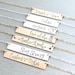 Personalized Bar Necklace. Calligraphy Font Hand Stamped Custom Name Bar Necklace. Mother's Bar Necklace. Hand Lettering. Gift For Mom Her