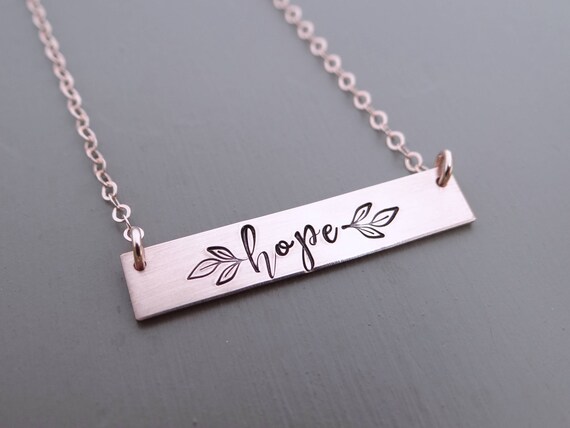 Hope cheap bar necklace