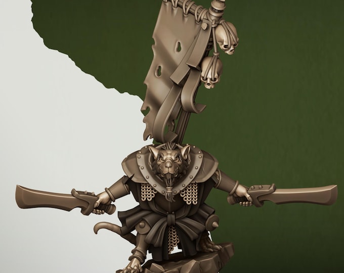 Featured listing image: Rat Warlord - Multi-Weapons Provided - Sewer Vermin - Highlands Miniatures