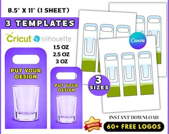 Shot Glass Holder Canva Template, Shot Glass Box Svg, Shot Glass Packaging, Birthday Glass Holder, Party Favors, Editable Canva Drag & drop