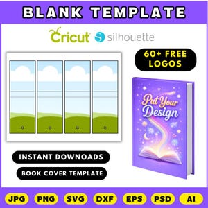 May include: A book cover template with a pink book mockup and a design layout. The template includes a front cover, spine, and back cover design, with the text "YOUR DESIGN". The template is 21.6cm x 27.9cm and the book is 10.4cm x 14.7cm x 2.3cm.