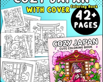 Cozy Japan Coloring Book | Cozy Japanese Scenes  | Cute Printable PDF Coloring Pages for Adults & Teens | Digital Download