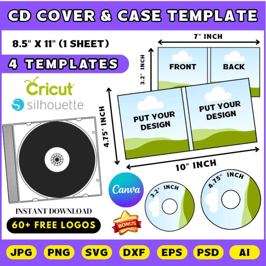 CD Cover & Case Template | Cd Cover Template | Cd Case Template | Album ...