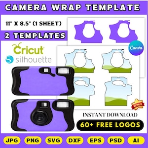 Disposable Camera Wrap Template, Camera Template, Disposable Camera Label Template, Camera Cover, Editable Canva Drag and drop, DIY Cover