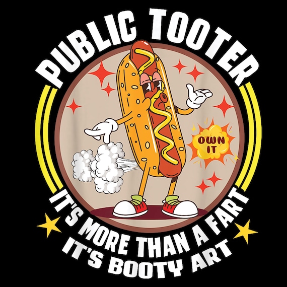 Funny Fart Hotdog PNG | Public Tooter T-shirt Design | Booty Art
