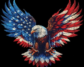 American Flag Bald Eagle PNG | Patriotic USA Sublimation Design | 4th of July Shirt Graphic | Veteran Military Freedom Digital Download