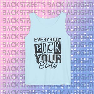 Débardeur unisexe « Everybody Rock Your Body » Backstreet Boys - Ambiance estivale, tenues de concert, mode festival, style années 90, cadeau pour fans