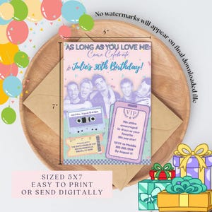 Invitación a fiesta de los Backstreet Boys / Invitación a fiesta de los 90 / Invitación a fiesta de los Millennials / Plantilla de invitación de Canva