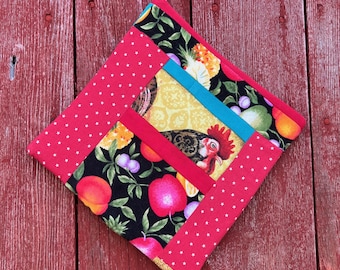 Buen gallo con agarradera de manzanas