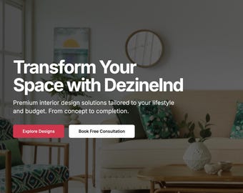 Premium Interior Design Website Template – Next.js | Modern, Responsive, SEO-Optimized | Free Installation
