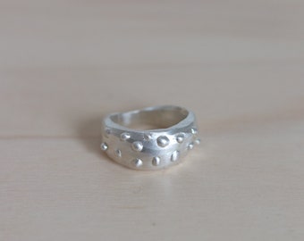 DOTTED Sculpted Ring - Chunky Ring - Lost Wax Ring - One of a Kind