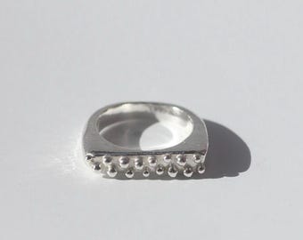 OPHELIA Ring - Hand Carved Ring , Organic Jewelry, Lost Wax Casting , Signet Ring, Textured Jewelry