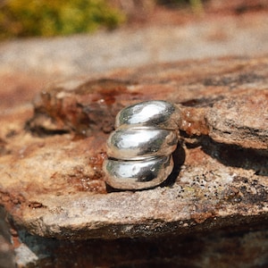 MUDRA Ring - Organischer Ring, Hand geschnitzter Ring , klobiger Ring, Lost Wax Cast Ring, Sterling Silber Ring