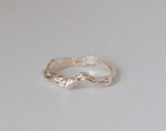 MADERA Silver Ring - Sculpted Jewelry, Sterling Silver Ring , Lost Wax Casted Ring , Stacking Ring