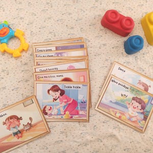 Schede di attività per i primi passi del bambino / Gioco per bambini piccoli (1-3 anni) / Schede di attività divertenti per fratelli / Giocattolo Montessori / Gioco stampabile per bambini