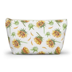 Sunflower Accessory Pouch | Floral Makeup Bag | Cute Travel Organizer | Gift for Her | Summer Vibes | Eco-Friendly Design