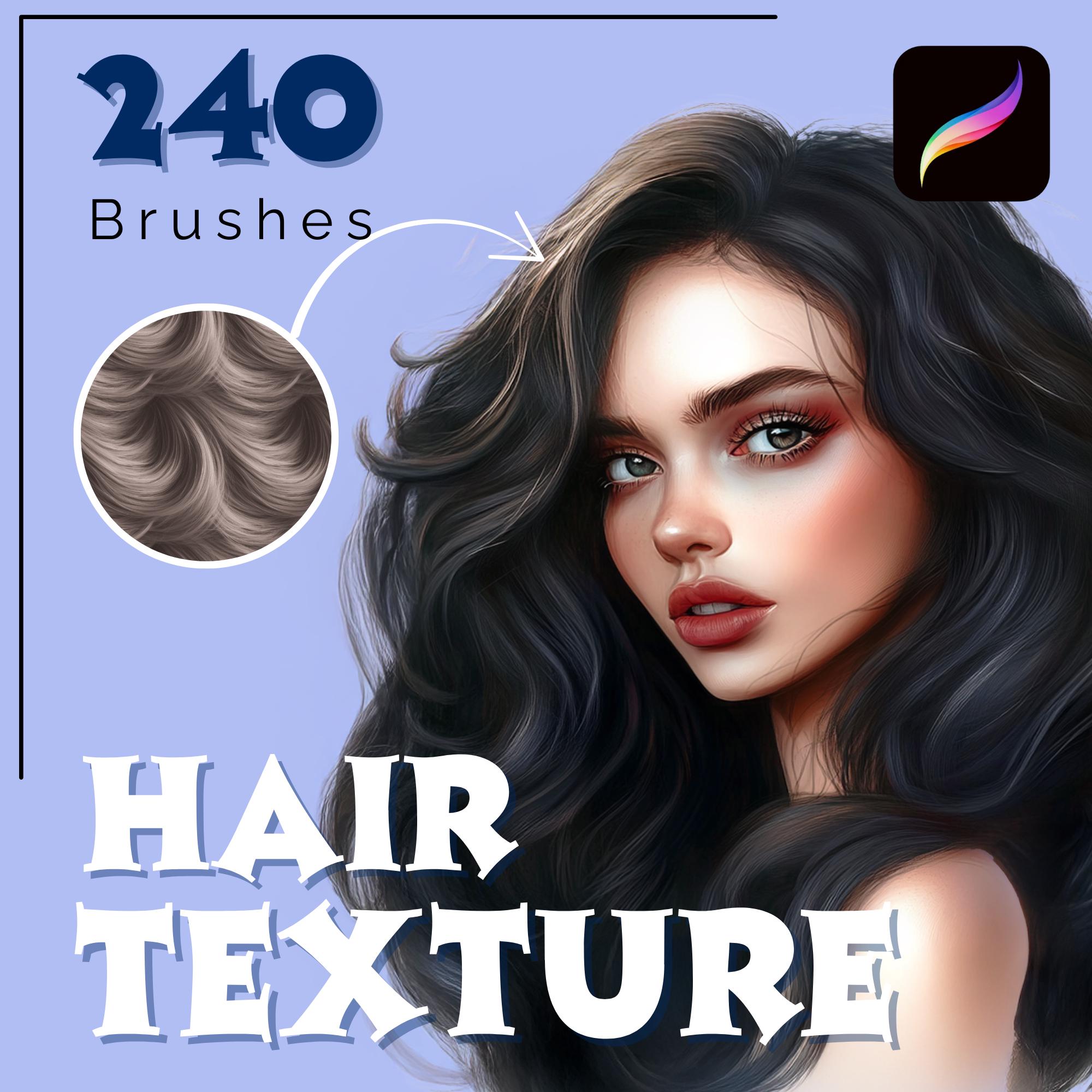 Procreate Hair Texture Brush Set: Mega Pack for Braids, Curls, Fur ...
