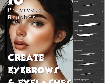 Brosses pour cils et sourcils Procreate : mèches réalistes (jeu de 10 brosses) (téléchargement numérique)