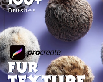 Brosses pour procréer la texture de la fourrure : poils d'animaux, portraits d'animaux de compagnie (téléchargement instantané)