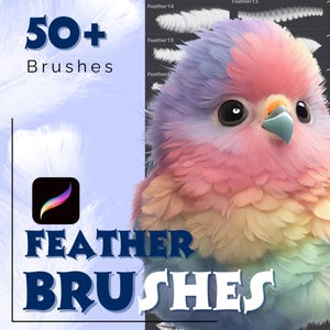 Procreate Feather Brushes: Pet Portrait & Texture Brush Set (Digital Download