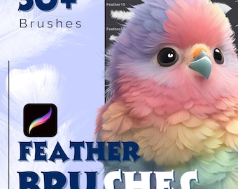 Procreate Feather Brushes: Pet Portrait & Texture Brush Set (Digital Download