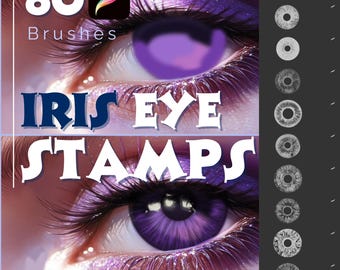 Ensemble de pinceaux Procreate Eye Iris : portrait réaliste (téléchargement numérique)