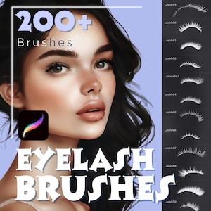 Procreate Eyelash Brushes: 200+ Lash Stamp Brush Set (Digital Download)