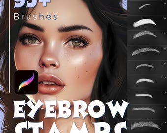 Ensemble de pinceaux pour sourcils Procreate : 95 styles de sourcils réalistes (téléchargement numérique)