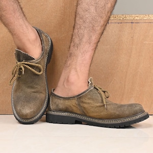 Authentic German style suede leather shoes for folk wear and casual use