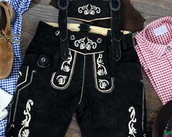 Oktoberfest Outfit Suede Lederhosen Shorts with Oak Embroidery Bavarian Costume for Men Traditional German Folk Festival Wear