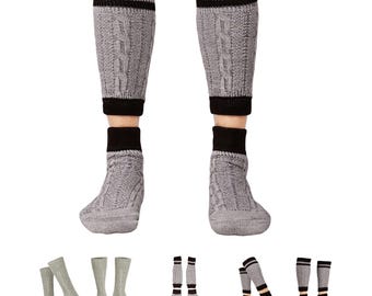 Mens Cotton Blend Socks – Breathable Stretch Everyday Casual Grey & Striped Comfortable Durable Socks