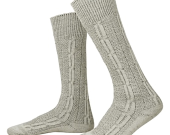 Calcetines Oktoberfest para hombre, grises lisos, estilo bávaro, para lederhosen, calcetines de traje alemán para atuendo tradicional alemán.