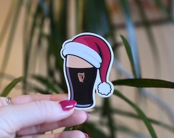 Kerst Guinness Irish Sticker: waterdichte laptopsticker