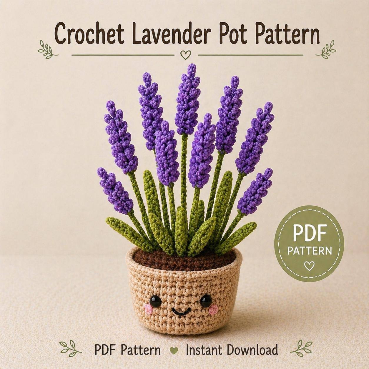 37 Lavender Crochet Patterns: Unleash Your Creativity with These Beautiful Designs 19 Crochet Lavender Flower Pot