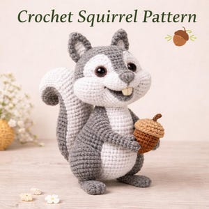 Crochet Squirrel Amigurumi Pattern, Woodland Animal Toy (PDF Pattern)